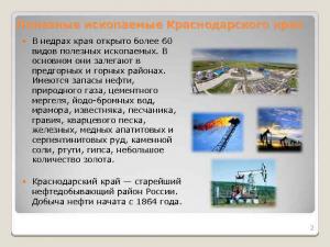 Minerale hulpbronnen van de regio Krasnodar Presentatie over het onderwerp minerale hulpbronnen van de Kuban