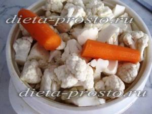 Blomkål og zucchini puré suppe, oppskrift med bilde